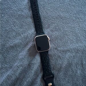 Black Smartwatch with Leopard Strap